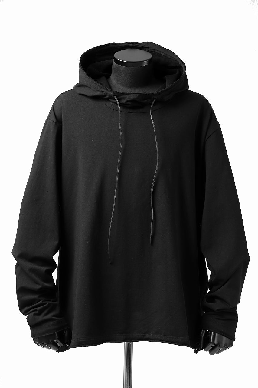 RUNDHOLZ DIP OVER SIZED HOODIE PULLOVER / DYED TERRY (BLACK)