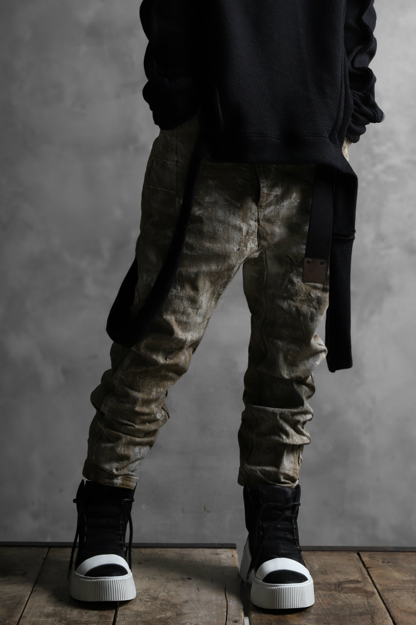 BORIS BIDJAN SABERI CROPPED TROUSER / WAX GUM DYED & BODY MOLDED "P15.1 BF-FKU10001" (LIGHT GUM)