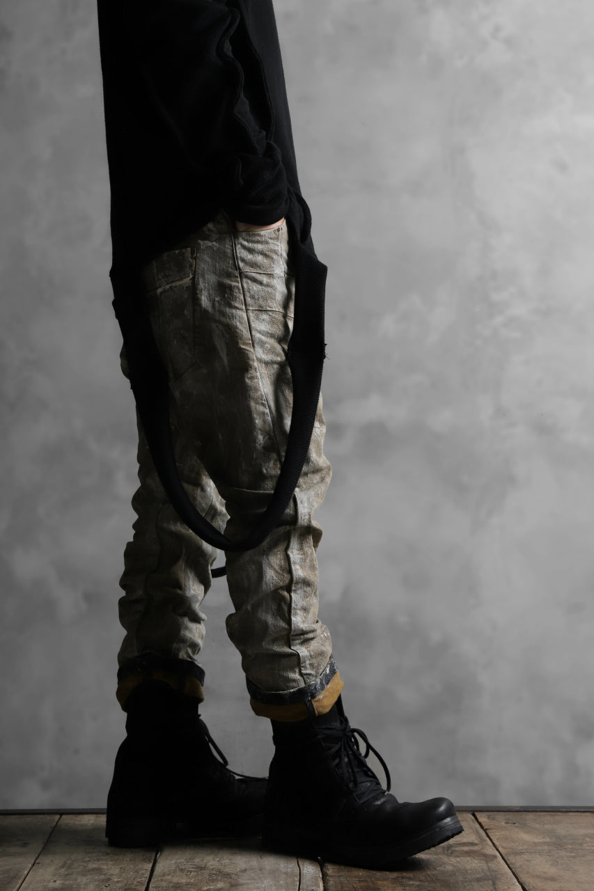 画像をギャラリービューアに読み込む, BORIS BIDJAN SABERI CROPPED TROUSER / WAX GUM DYED &amp; BODY MOLDED &quot;P15.1 BF-FKU10001&quot; (LIGHT GUM)