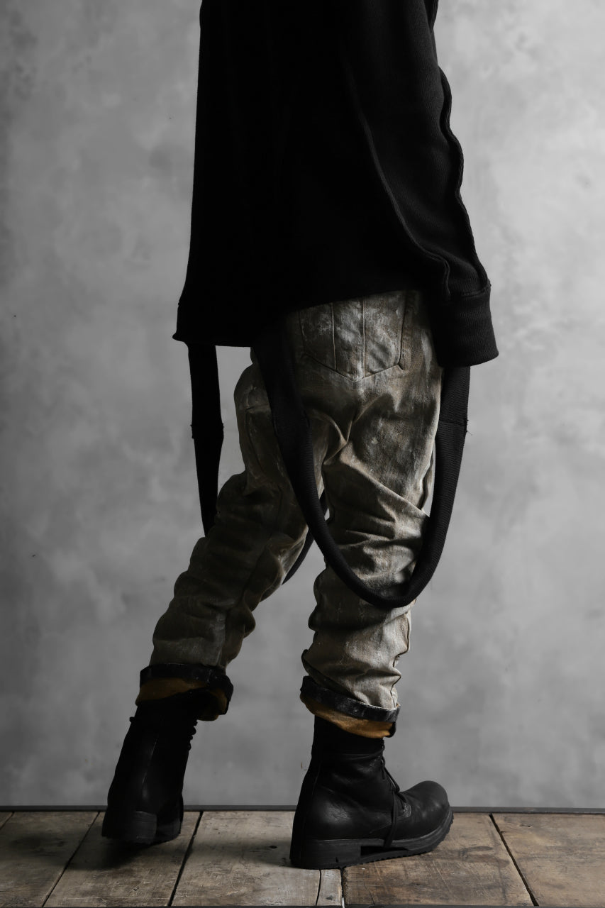 BORIS BIDJAN SABERI CROPPED TROUSER / WAX GUM DYED & BODY MOLDED "P15.1 BF-FKU10001" (LIGHT GUM)