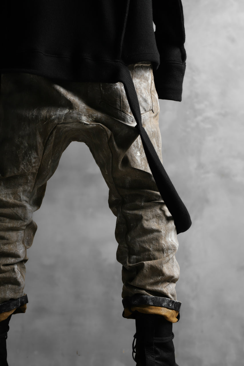 BORIS BIDJAN SABERI CROPPED TROUSER / WAX GUM DYED & BODY MOLDED "P15.1 BF-FKU10001" (LIGHT GUM)