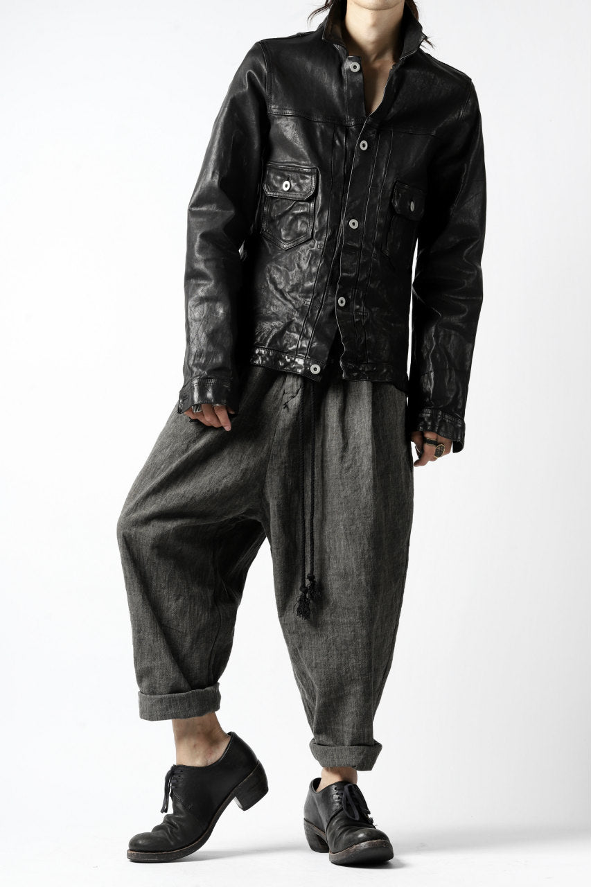 daska x LOOM exclucive wide tapered pants / organic cotton weave (sumi dyed)