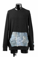 RESURRECTION HANDMADE remake sweat L/S with vintage denim pocket (BLACK#B)