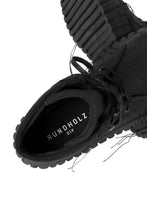 Load image into Gallery viewer, RUNDHOLZ DIP HI CUT TEXTILE LACE UP SNEAKER (BLACK)