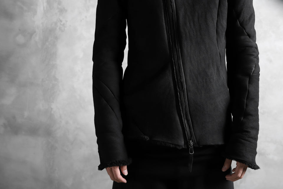Load image into Gallery viewer, LEON EMANUEL BLANCK exclusive DISTORTION LEATHER JACKET / MERINO MOUTON SHEARLING (BLACK)
