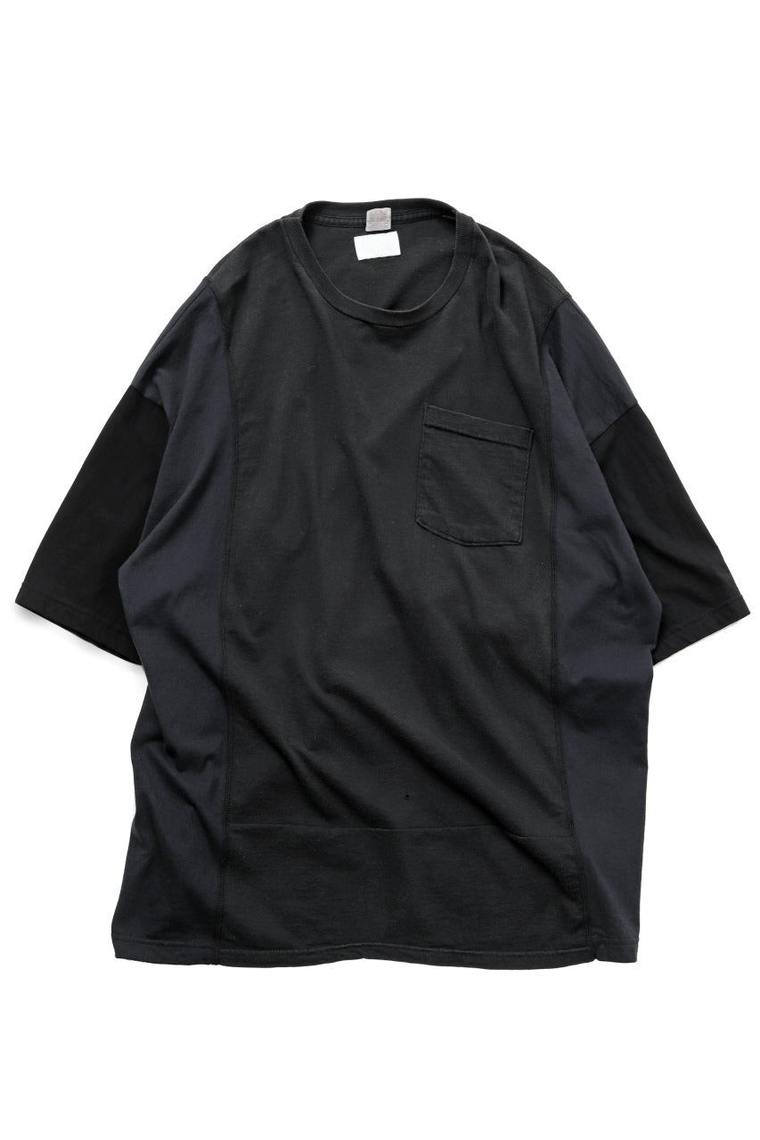 Load image into Gallery viewer, CHANGES  RE;BUILD oversized docking pocket cut&amp;sewn / used+new jersey (BLACK #D)