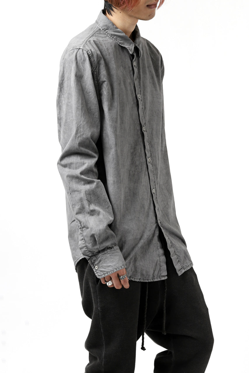 Load image into Gallery viewer, daub PLAIN COLLAR SHIRT / COLD DYED ORGANIC COTTON (GREY)