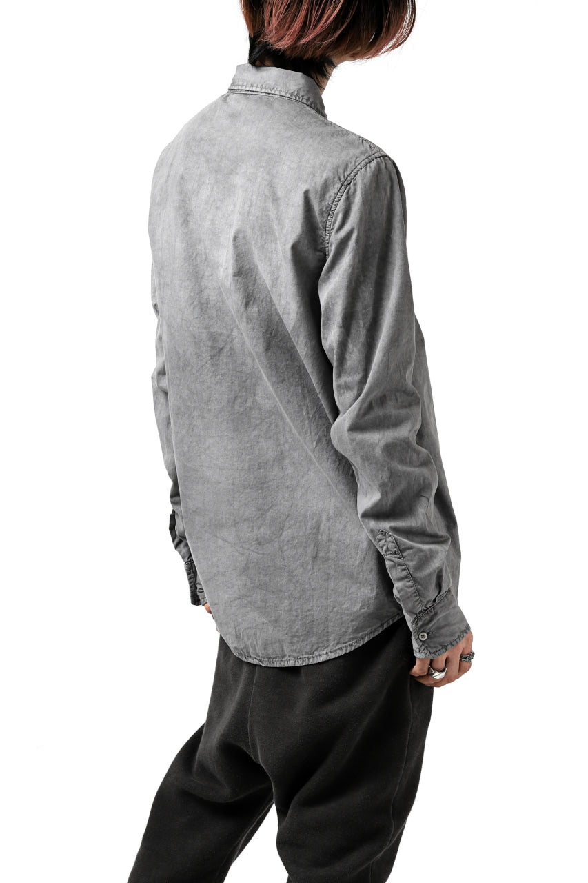 Load image into Gallery viewer, daub PLAIN COLLAR SHIRT / COLD DYED ORGANIC COTTON (GREY)