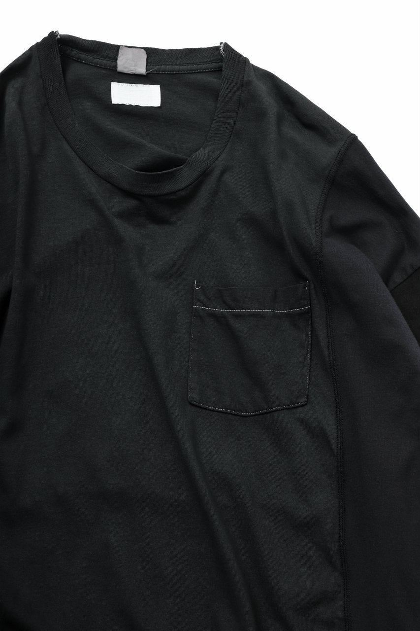 CHANGES  RE;BUILD oversized docking pocket cut&sewn / used+new jersey (BLACK #B)