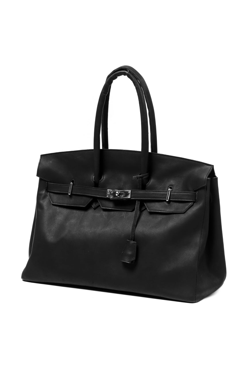 DEFORMATER.® TRAVEL BAG / SMOOTH COWHIDE (BLACK / SILVER PARTS)