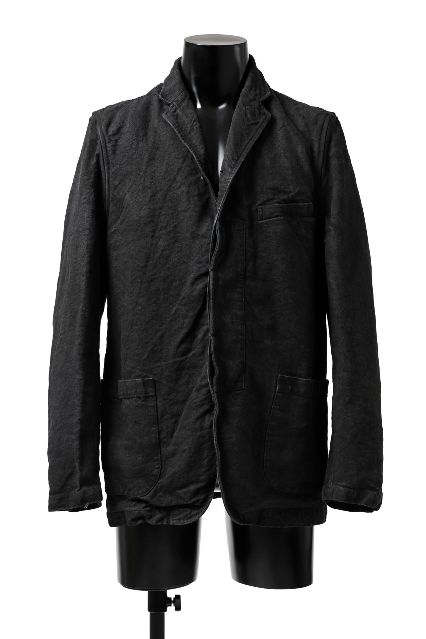 ISAMU KATAYAMA BACKLASH BD JACKET / GARMENT NATURAL DYED LINEN CANVAS (SUMI)