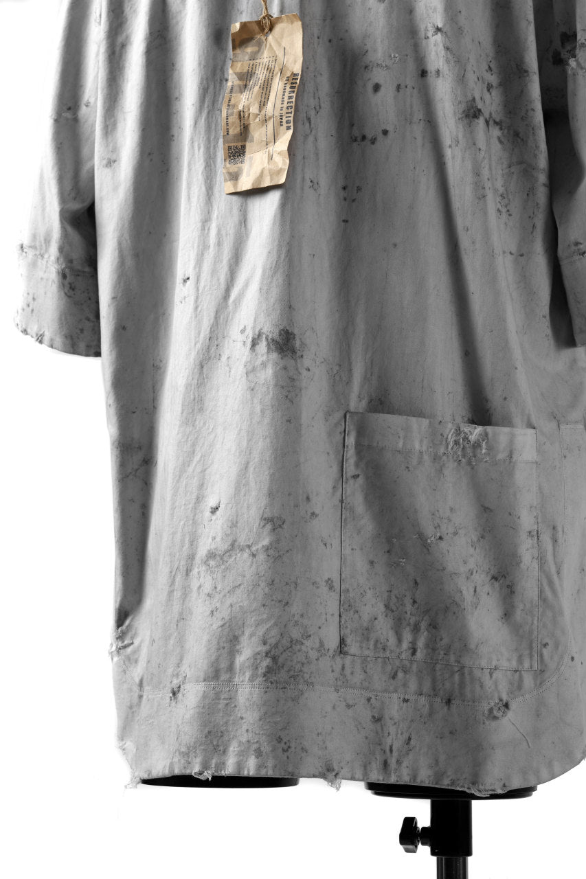 RESURRECTION x LOOM Re-production DYEING TUNICA TOPS (LIGHT GRAY)