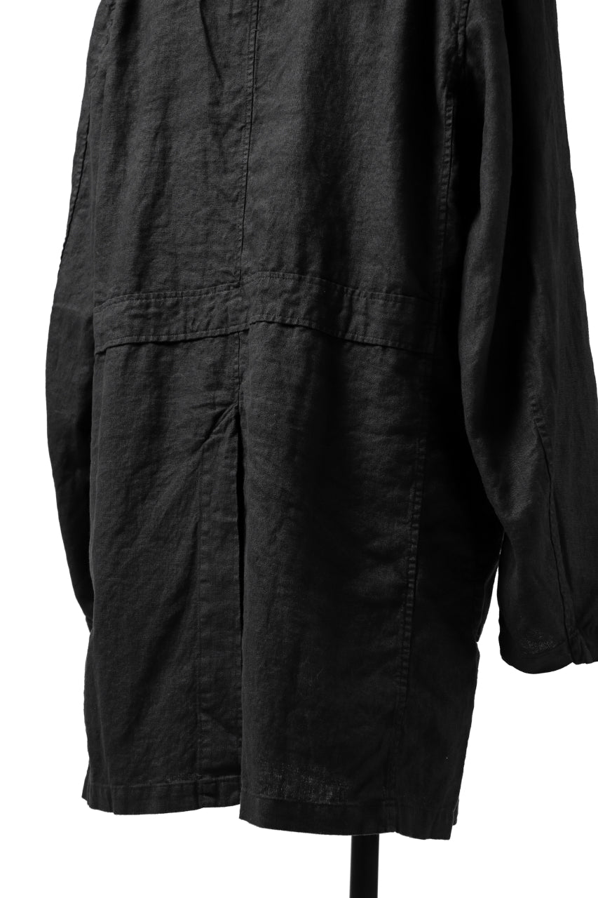 ISAMU KATAYAMA BACKLASH WORK COAT / GARMENT NATURAL DYED LINEN (SUMI)