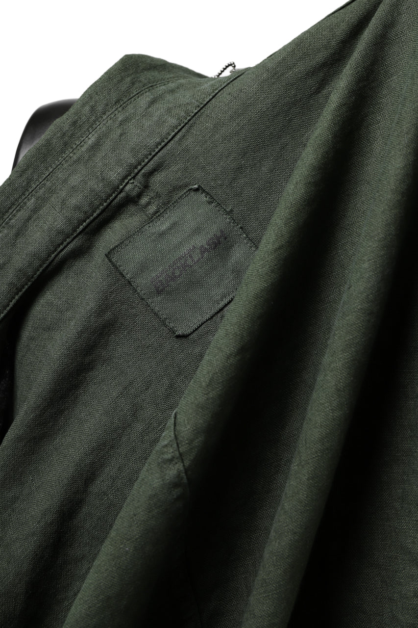 ISAMU KATAYAMA BACKLASH WORK COAT / GARMENT NATURAL DYED LINEN (LEAF)