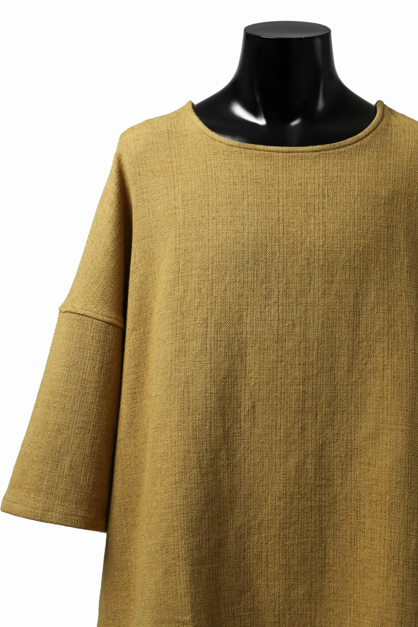 ISAMU KATAYAMA BACKLASH RELAX FIT PULLOVER SHIRT / DOBBY LINEN-COTTON (MUSTARD)