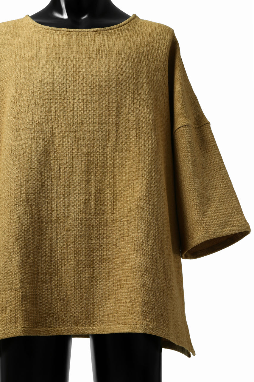 ISAMU KATAYAMA BACKLASH RELAX FIT PULLOVER SHIRT / DOBBY LINEN-COTTON (MUSTARD)