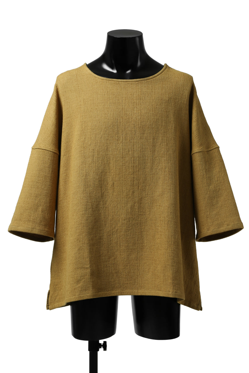 ISAMU KATAYAMA BACKLASH RELAX FIT PULLOVER SHIRT / DOBBY LINEN-COTTON (MUSTARD)