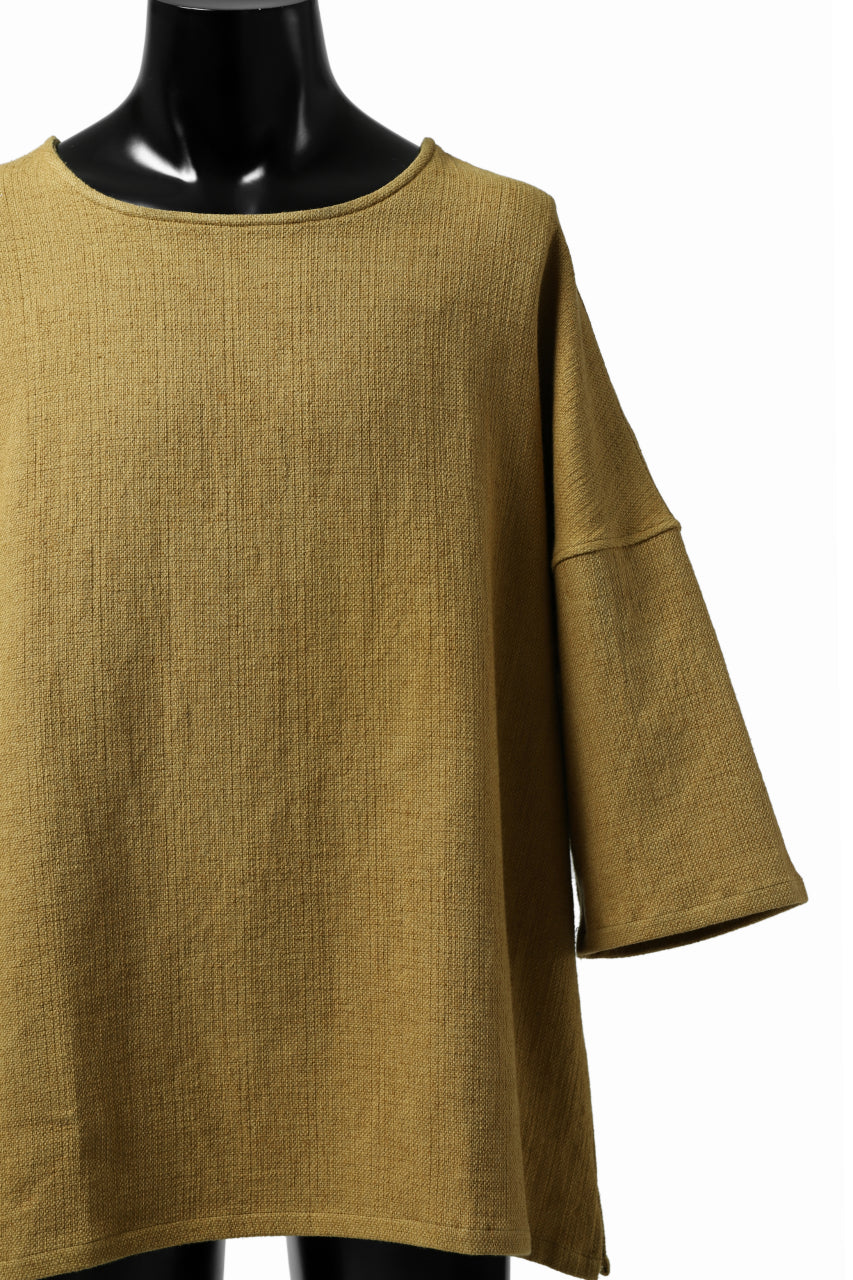 ISAMU KATAYAMA BACKLASH RELAX FIT PULLOVER SHIRT / DOBBY LINEN-COTTON (MUSTARD)