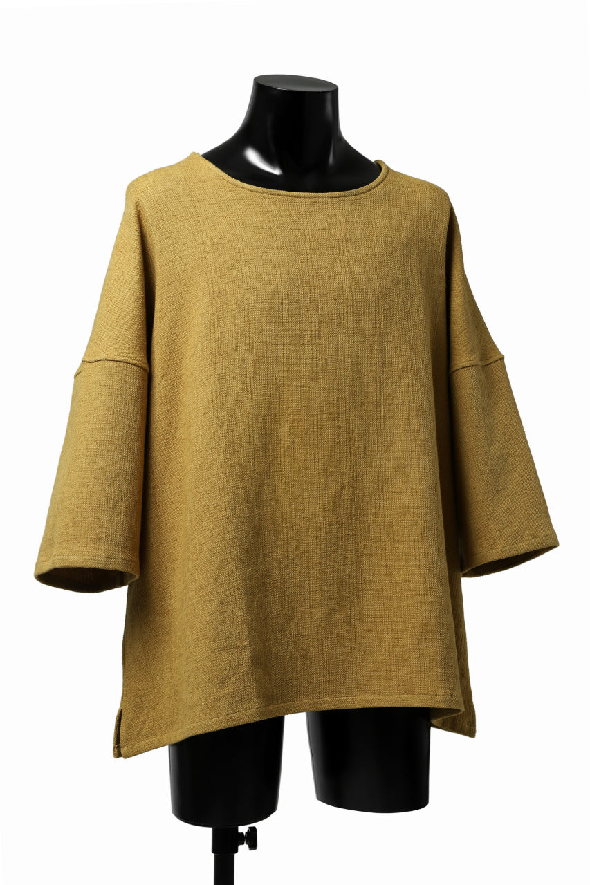 ISAMU KATAYAMA BACKLASH RELAX FIT PULLOVER SHIRT / DOBBY LINEN-COTTON (MUSTARD)