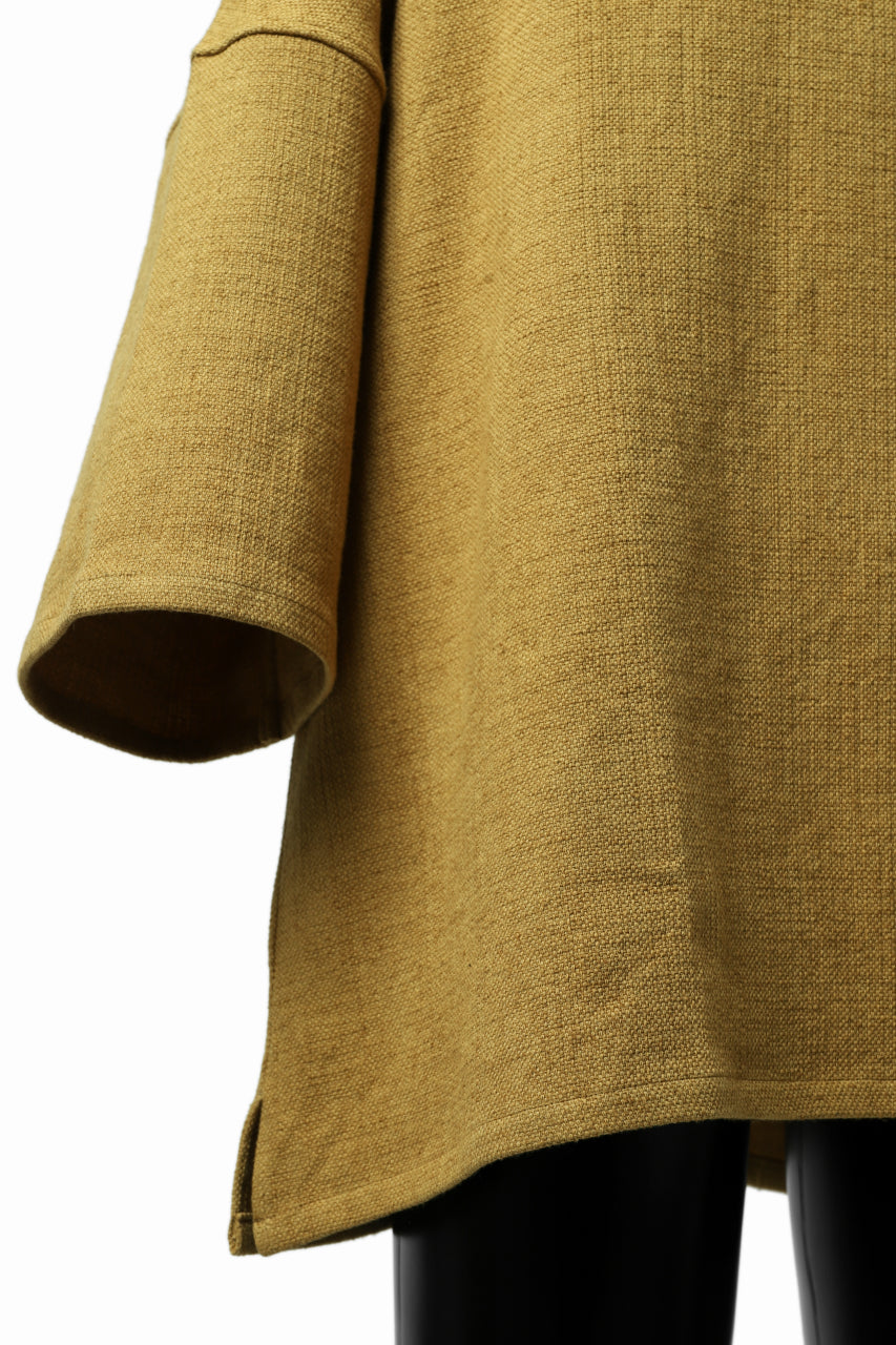 ISAMU KATAYAMA BACKLASH RELAX FIT PULLOVER SHIRT / DOBBY LINEN-COTTON (MUSTARD)