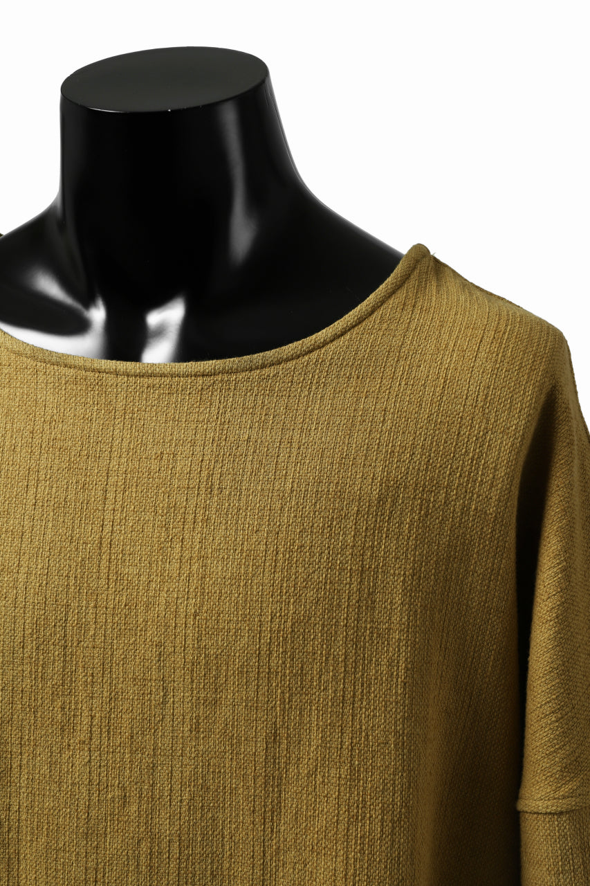 ISAMU KATAYAMA BACKLASH RELAX FIT PULLOVER SHIRT / DOBBY LINEN-COTTON (MUSTARD)