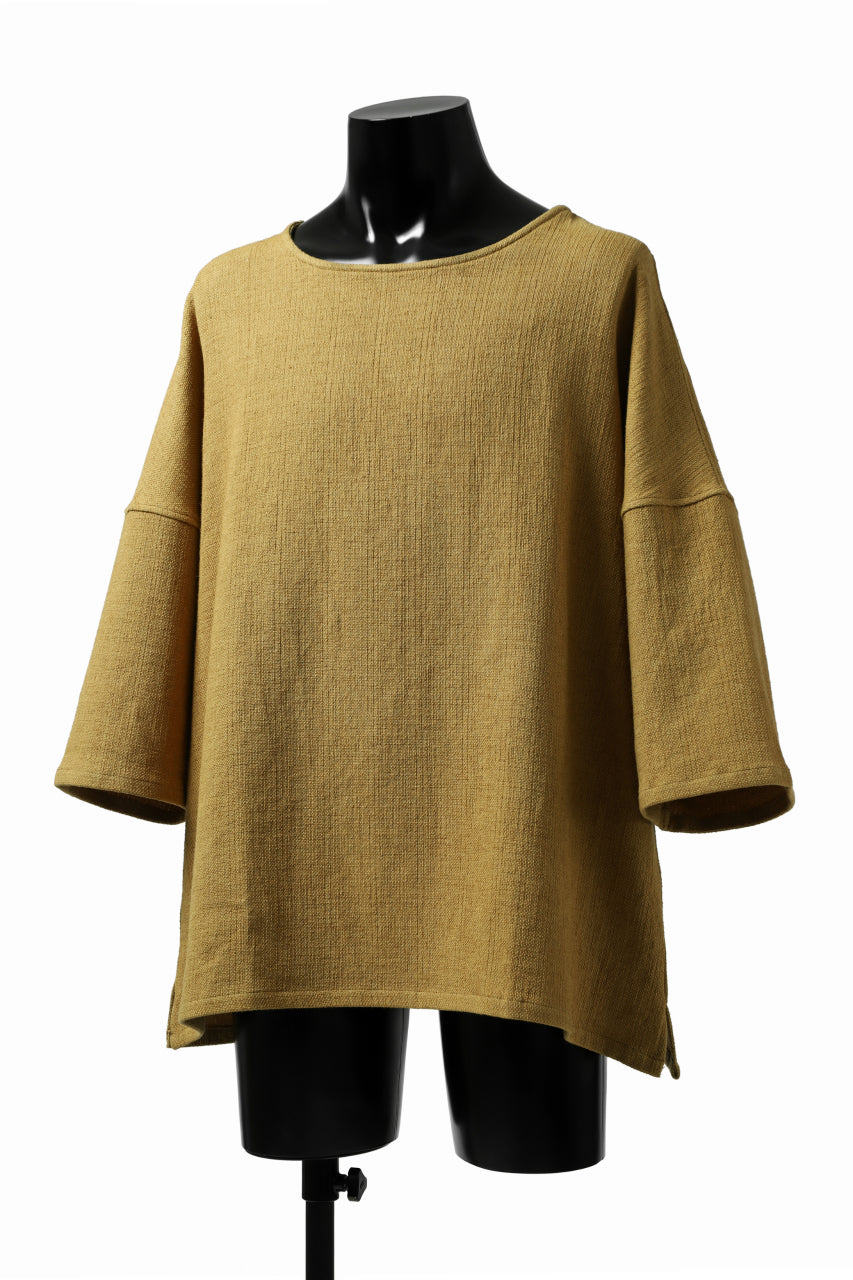 ISAMU KATAYAMA BACKLASH RELAX FIT PULLOVER SHIRT / DOBBY LINEN-COTTON (MUSTARD)