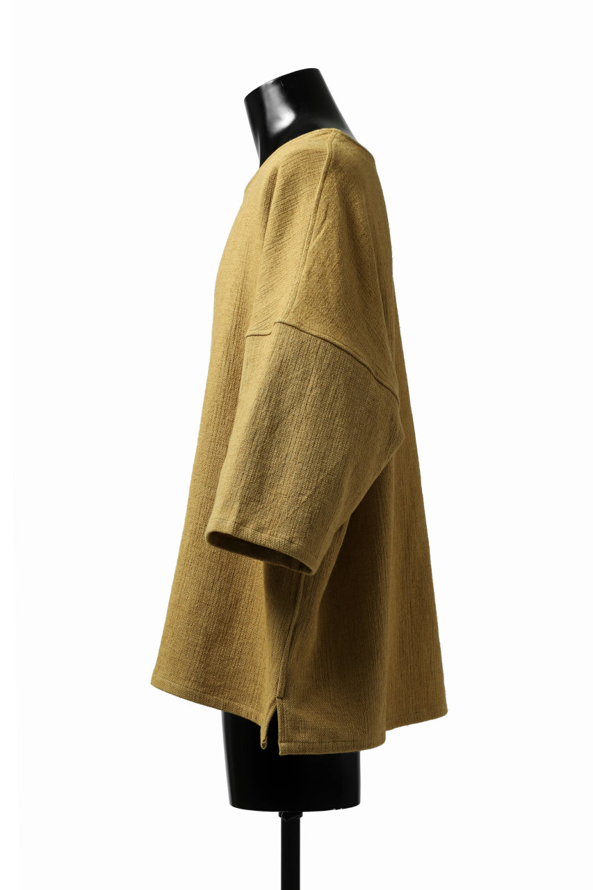 ISAMU KATAYAMA BACKLASH RELAX FIT PULLOVER SHIRT / DOBBY LINEN-COTTON (MUSTARD)