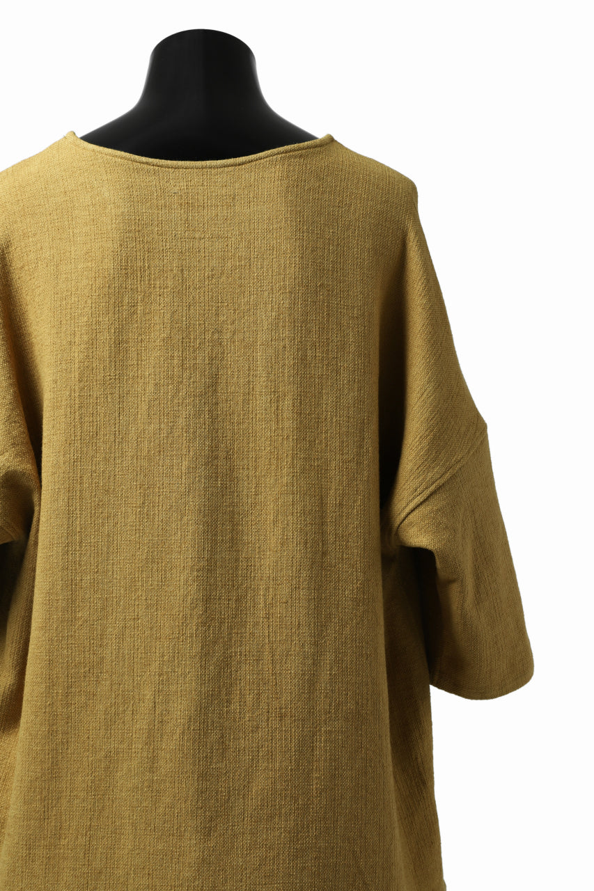 ISAMU KATAYAMA BACKLASH RELAX FIT PULLOVER SHIRT / DOBBY LINEN-COTTON (MUSTARD)