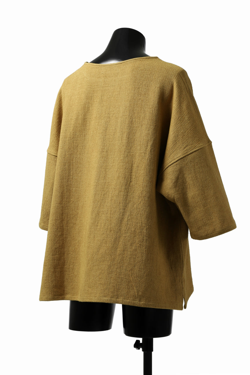 ISAMU KATAYAMA BACKLASH RELAX FIT PULLOVER SHIRT / DOBBY LINEN-COTTON (MUSTARD)