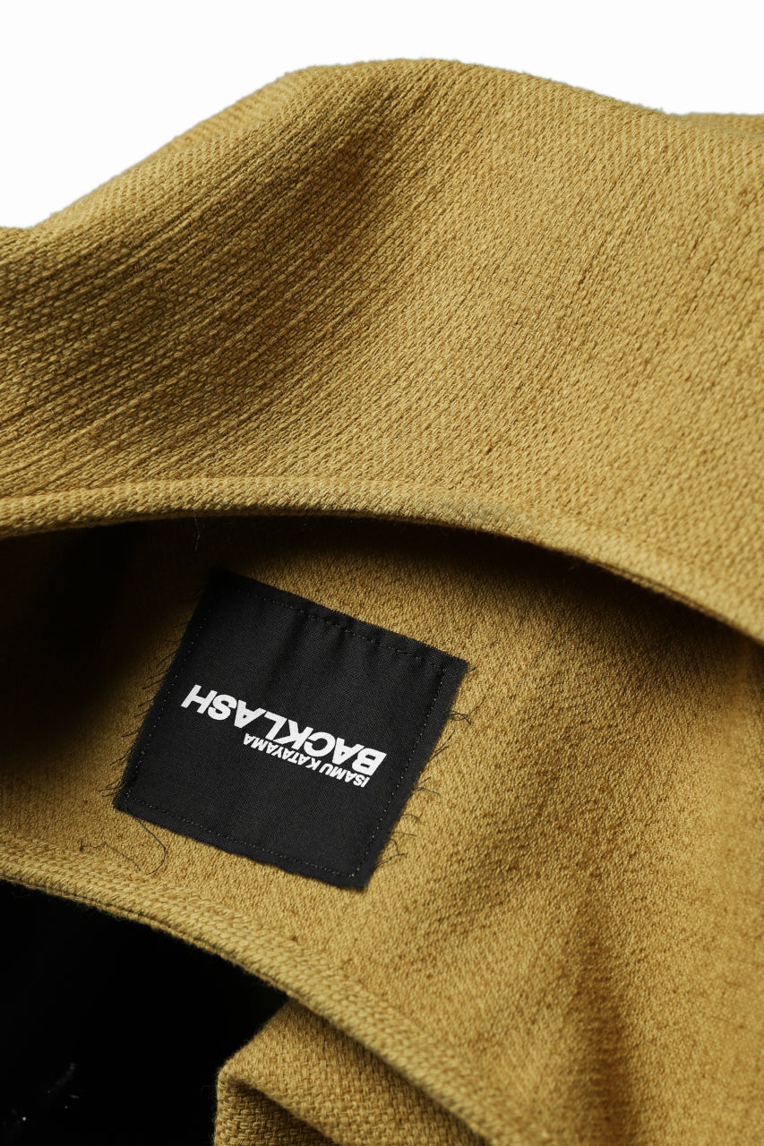 ISAMU KATAYAMA BACKLASH RELAX FIT PULLOVER SHIRT / DOBBY LINEN-COTTON (MUSTARD)