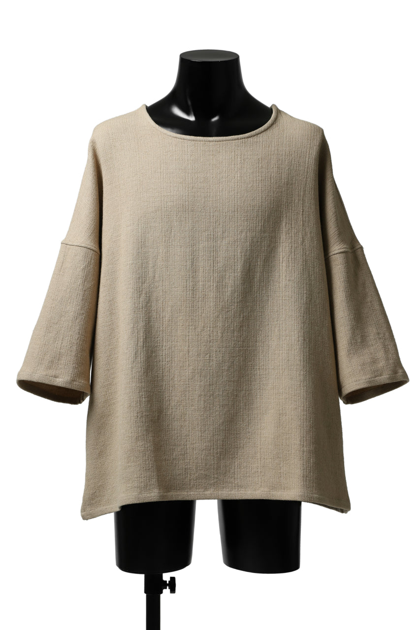 ISAMU KATAYAMA BACKLASH RELAX FIT PULLOVER SHIRT / DOBBY LINEN-COTTON (BEIGE)