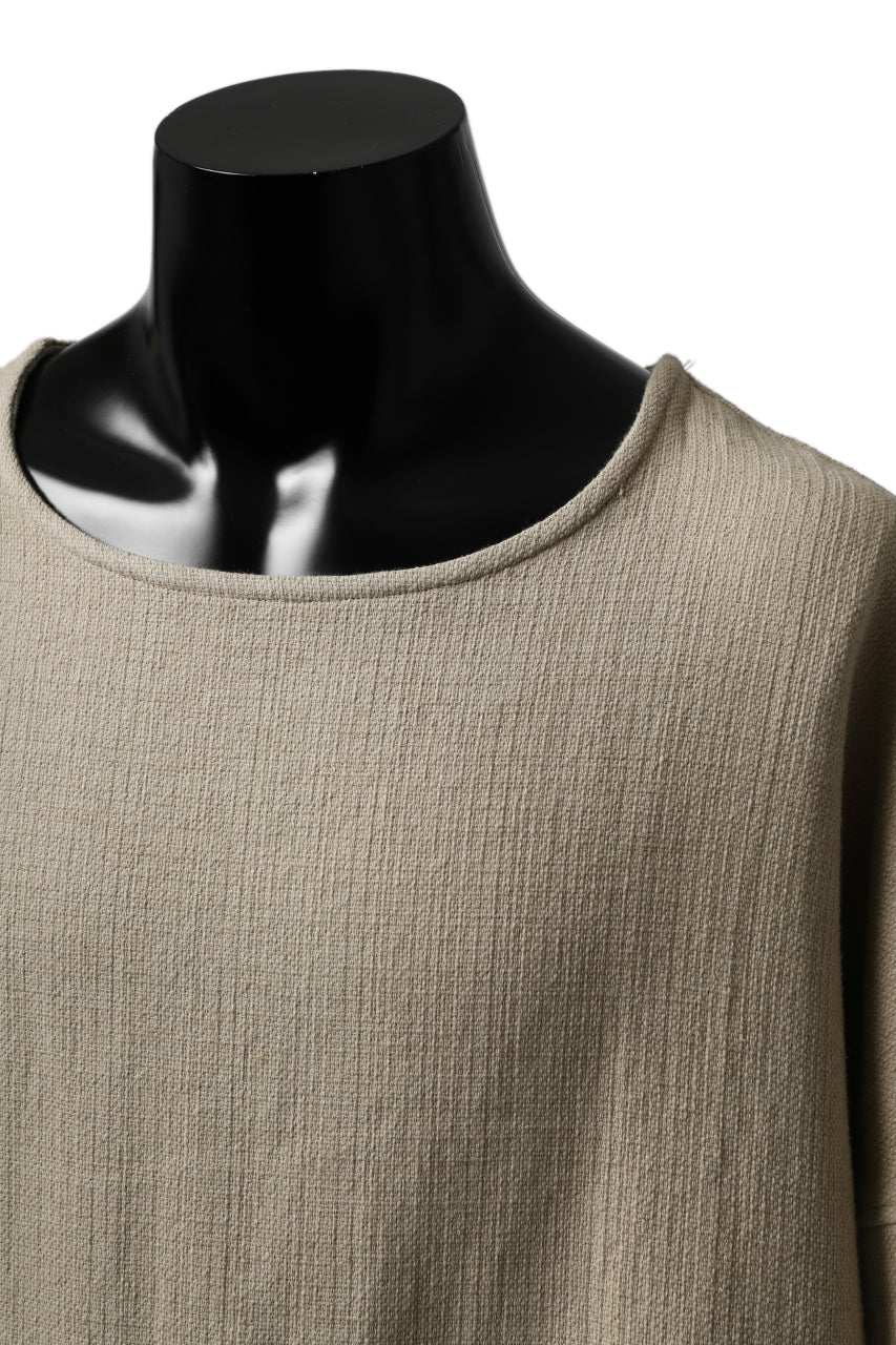 ISAMU KATAYAMA BACKLASH RELAX FIT PULLOVER SHIRT / DOBBY LINEN-COTTON (BEIGE)