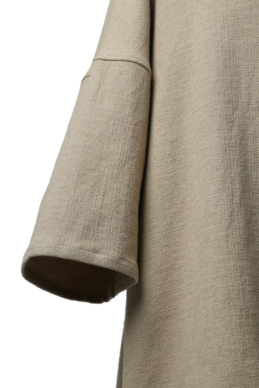 ISAMU KATAYAMA BACKLASH RELAX FIT PULLOVER SHIRT / DOBBY LINEN-COTTON (BEIGE)