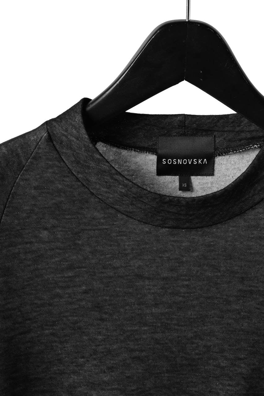 SOSNOVSKA exclusive DOUBLE JERSEY TOPS with PATCH DETAIL (BLACK x GREY)