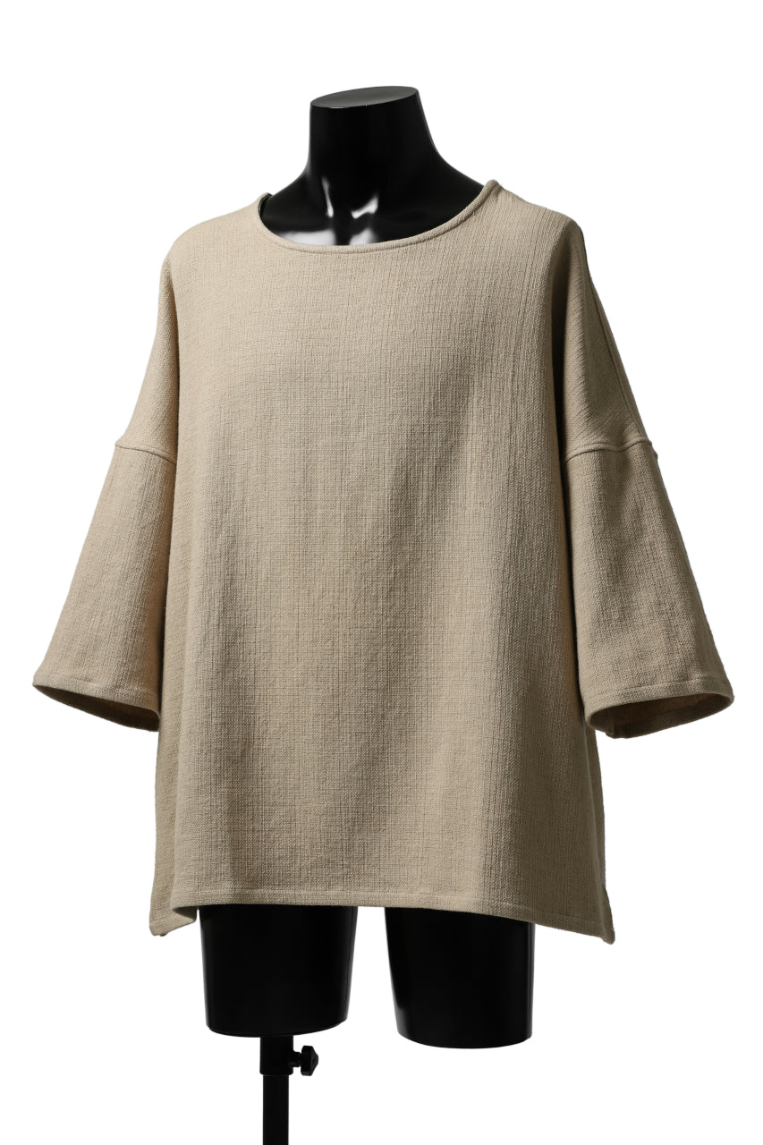 ISAMU KATAYAMA BACKLASH RELAX FIT PULLOVER SHIRT / DOBBY LINEN-COTTON (BEIGE)