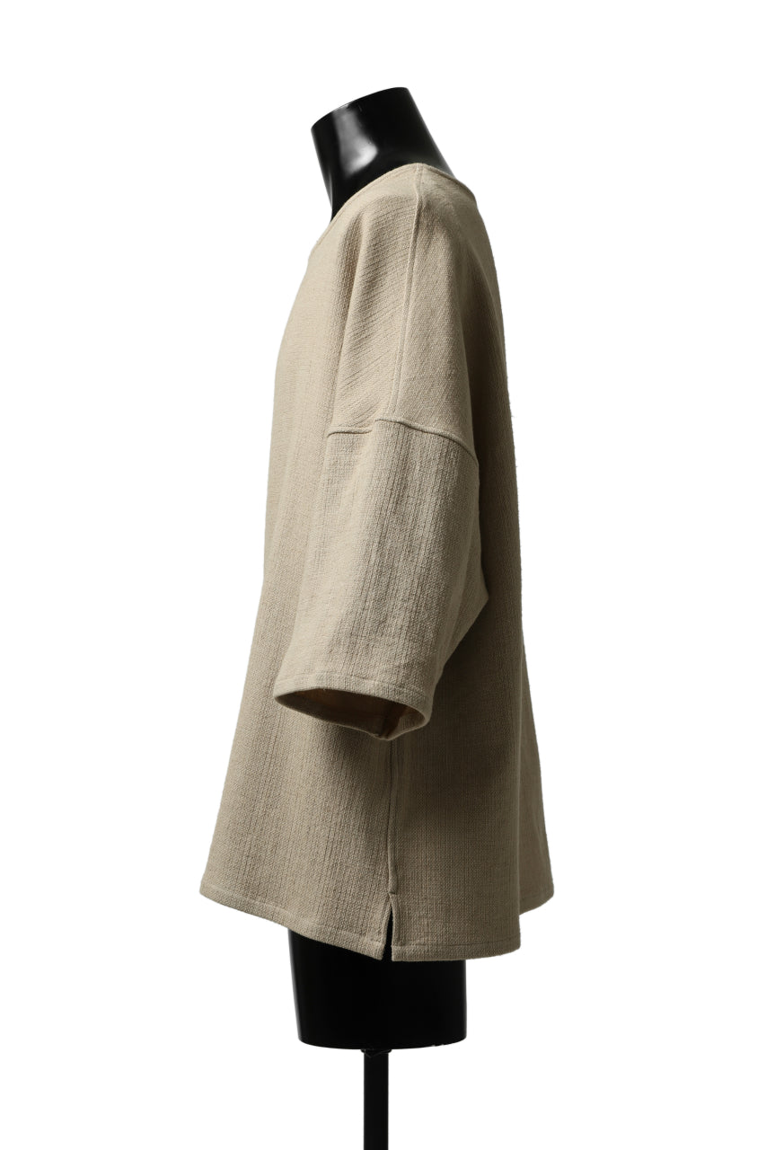 ISAMU KATAYAMA BACKLASH RELAX FIT PULLOVER SHIRT / DOBBY LINEN-COTTON (BEIGE)