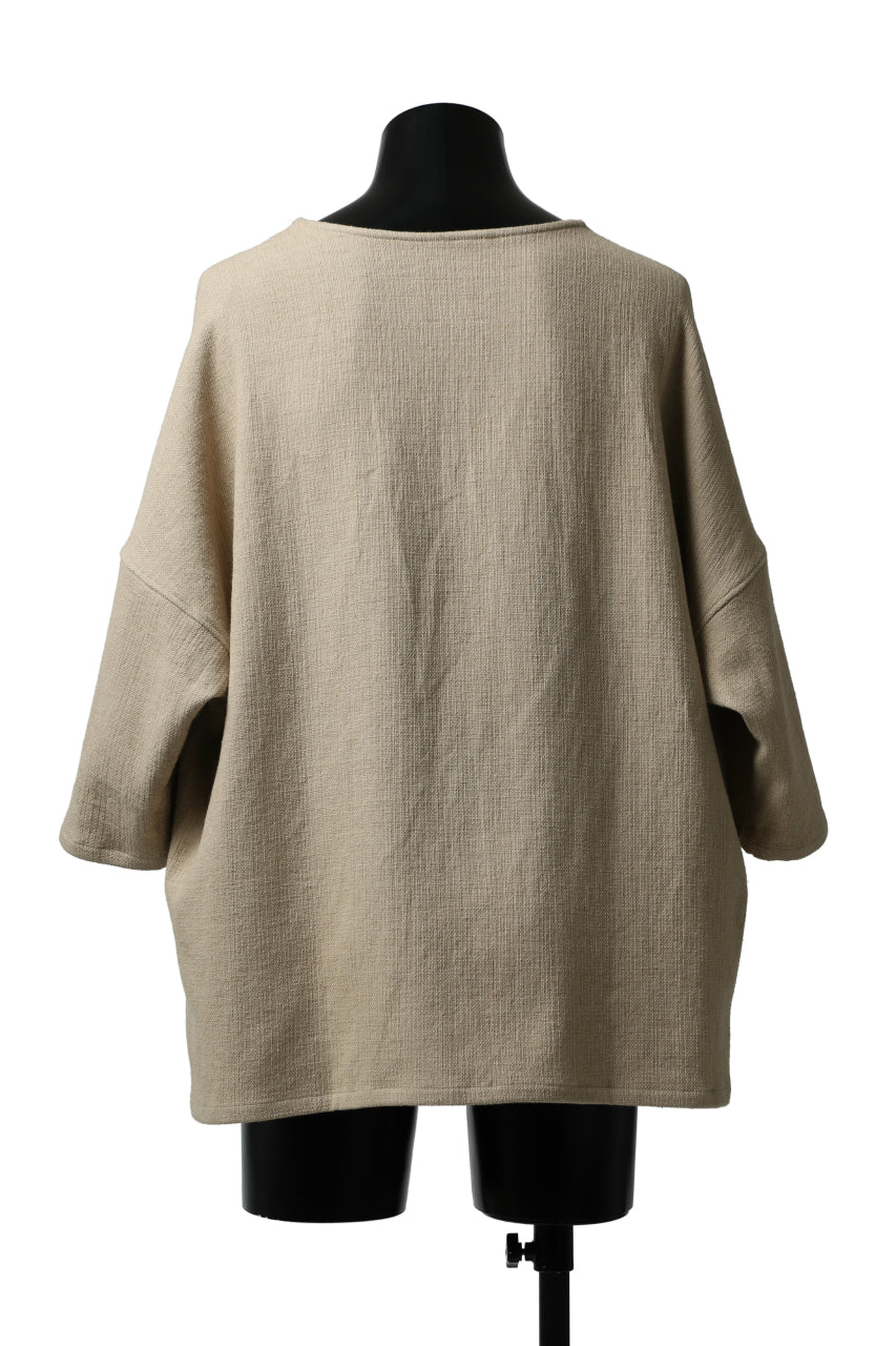 ISAMU KATAYAMA BACKLASH RELAX FIT PULLOVER SHIRT / DOBBY LINEN-COTTON (BEIGE)