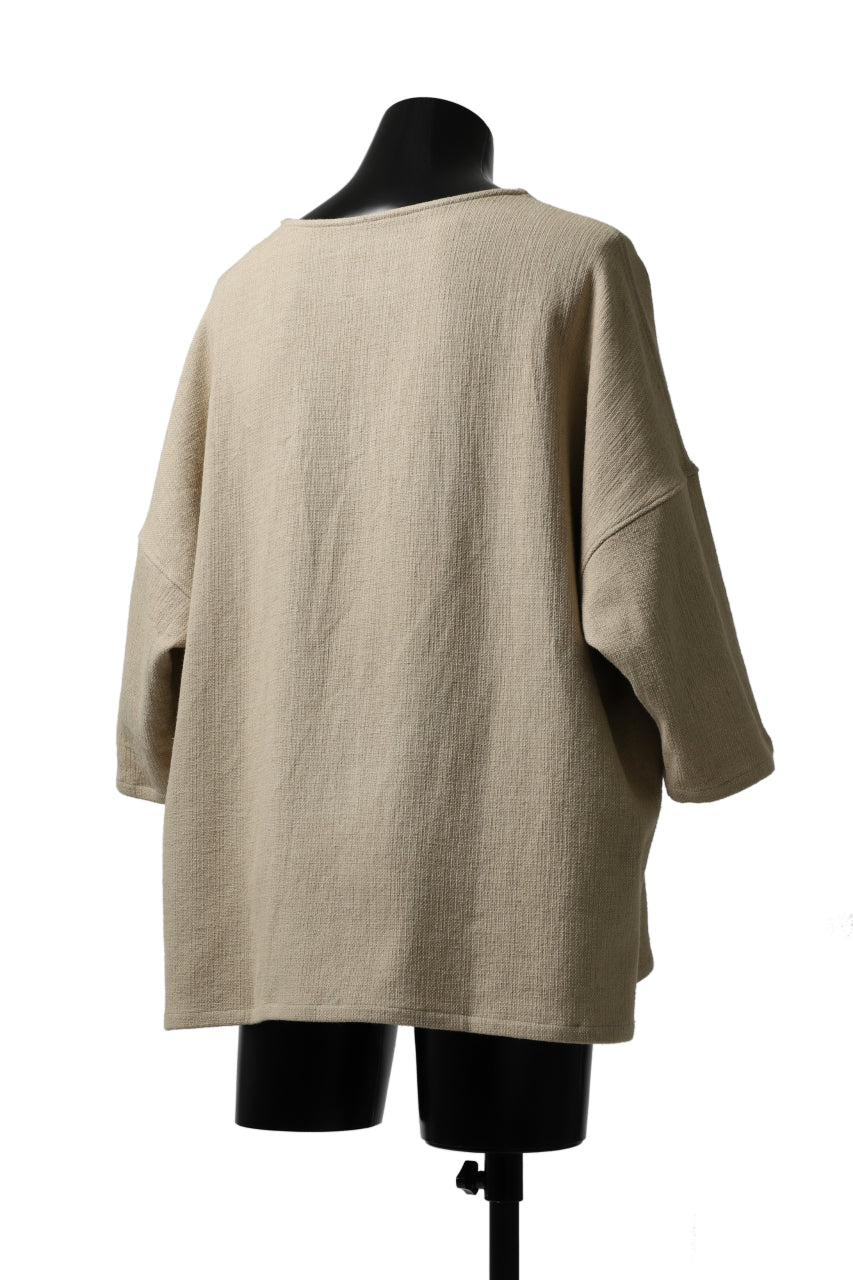 ISAMU KATAYAMA BACKLASH RELAX FIT PULLOVER SHIRT / DOBBY LINEN-COTTON (BEIGE)