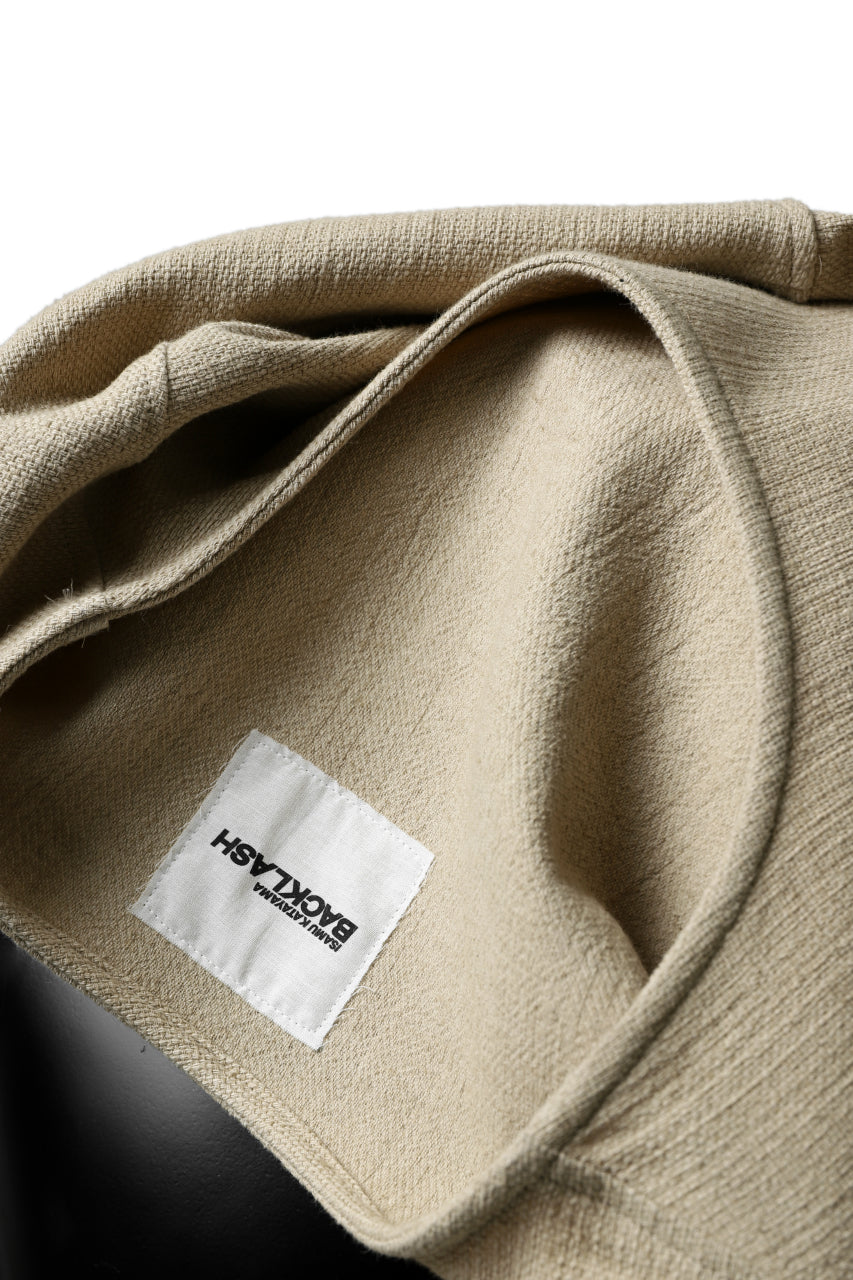 ISAMU KATAYAMA BACKLASH RELAX FIT PULLOVER SHIRT / DOBBY LINEN-COTTON (BEIGE)