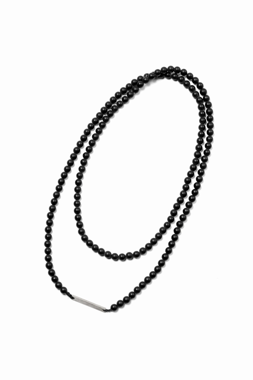 Load image into Gallery viewer, KLASICA TOPOL BEADS NECKLACE / ONYX+SILVER (MAT BLACK)