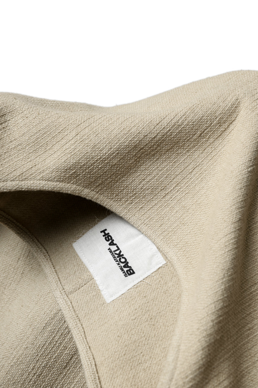 ISAMU KATAYAMA BACKLASH LONG SLEEVE PULLOVER SHIRT / DOBBY LINEN-COTTON (BEIGE)