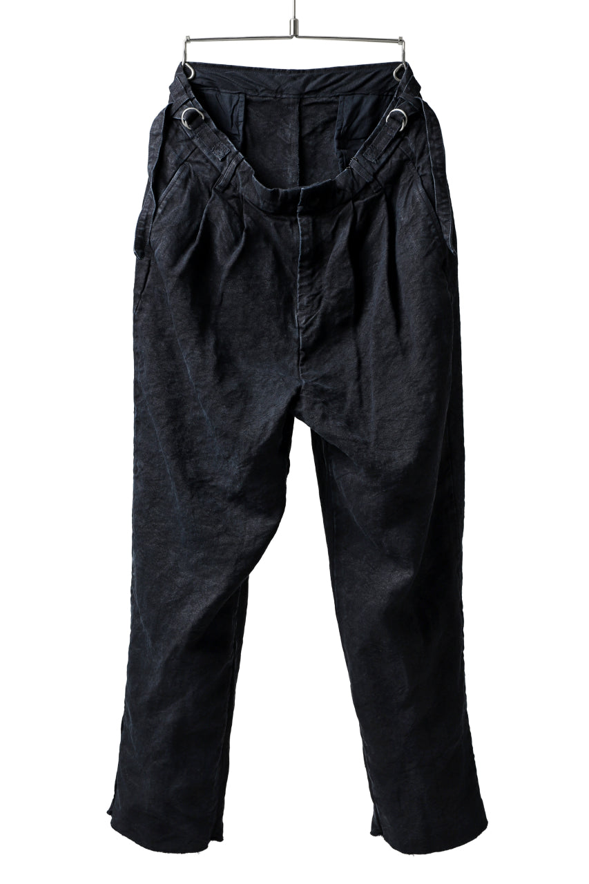 画像をギャラリービューアに読み込む, ISAMU KATAYAMA BACKLASH TAPERED TROUSERS / GARMENT NATURAL DYED LINEN CANVAS (INDIGO)