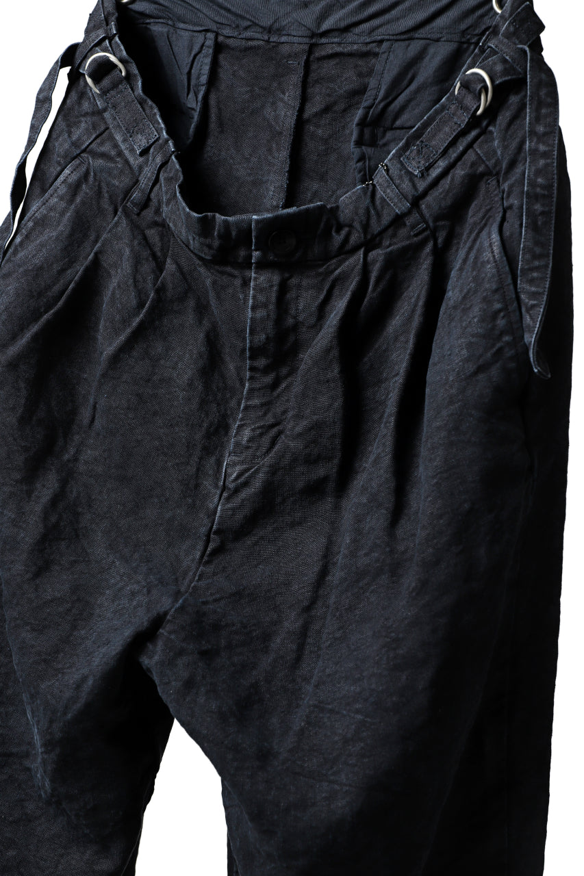 ISAMU KATAYAMA BACKLASH TAPERED TROUSERS / GARMENT NATURAL DYED LINEN CANVAS (INDIGO)