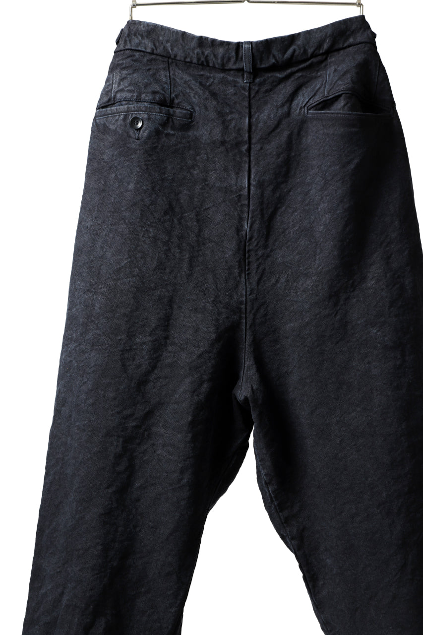 ISAMU KATAYAMA BACKLASH TAPERED TROUSERS / GARMENT NATURAL DYED LINEN CANVAS (INDIGO)