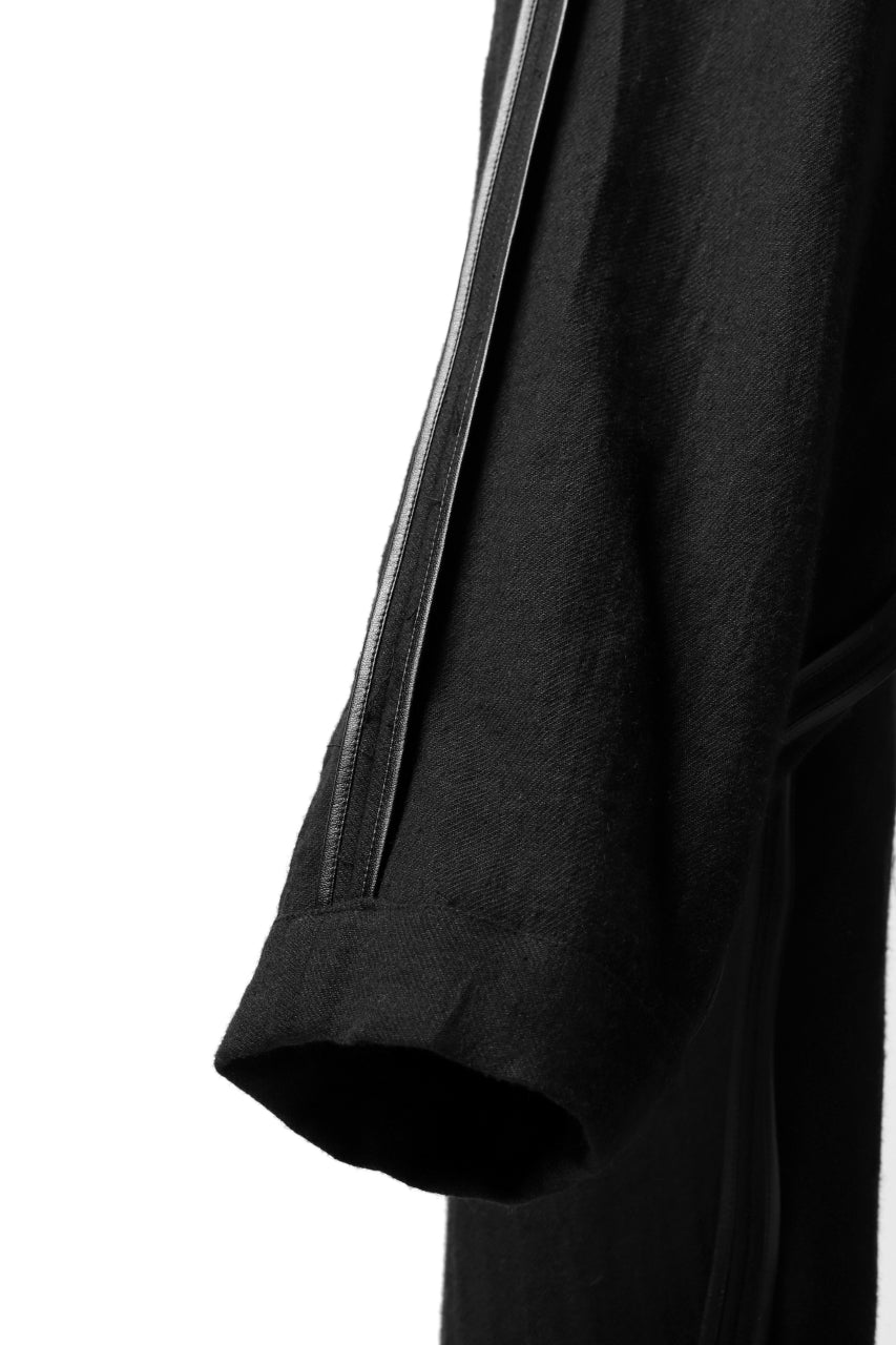 画像をギャラリービューアに読み込む, A.F ARTEFACT LOW CLOTCH WIDE TAPERED PANTS / SMOOTH KERSEY (BLACK)