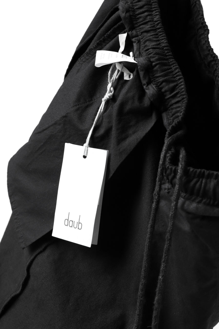 Load image into Gallery viewer, daub CENTRAL SEAM BUTTONS CLOSURE PANTS / SOFT COTTON TWILL (BLACK)