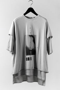 画像をギャラリービューアに読み込む, A.F ARTEFACT &quot;TWINS&quot; ICE DYEING LAYERED OVER SIZE TOPS (GREY)