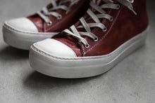 画像をギャラリービューアに読み込む, incarnation HIGH CUT LACE UP SNEAKER / HORSE FULL GRAIN (HAND DYED DARK RED)