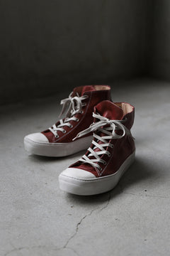 画像をギャラリービューアに読み込む, incarnation HIGH CUT LACE UP SNEAKER / HORSE FULL GRAIN (HAND DYED DARK RED)