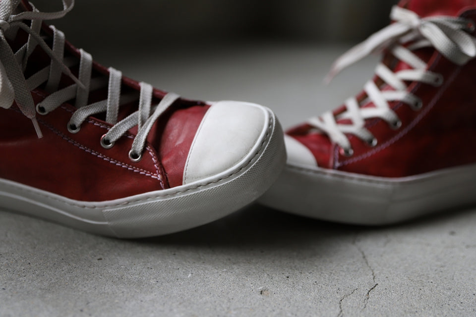 画像をギャラリービューアに読み込む, incarnation HIGH CUT LACE UP SNEAKER / HORSE FULL GRAIN (HAND DYED DARK RED)